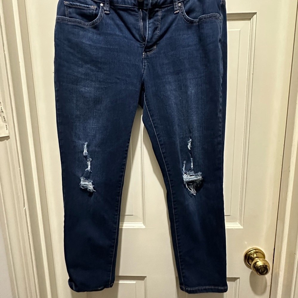 Distressed Blue Denim Jeans
